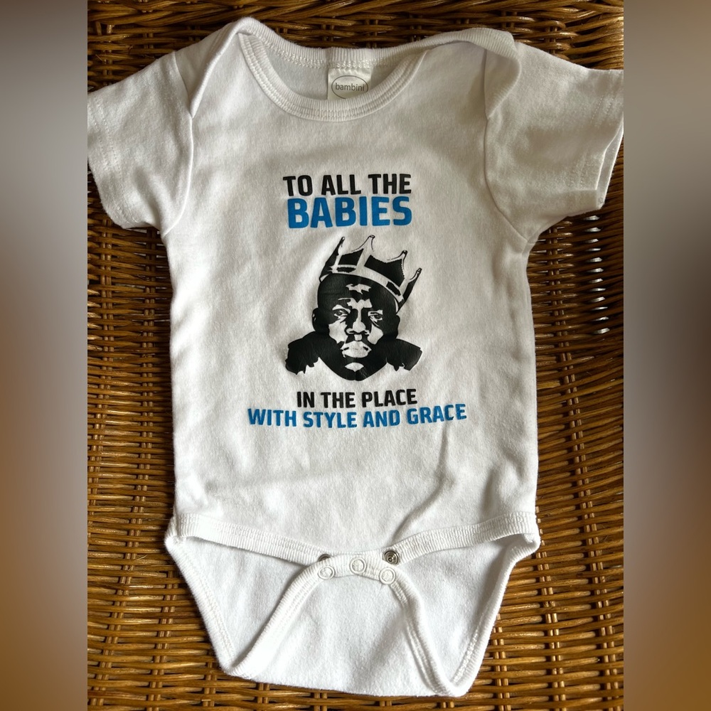 Notorious BIG baby onesie size small 14-18lbs